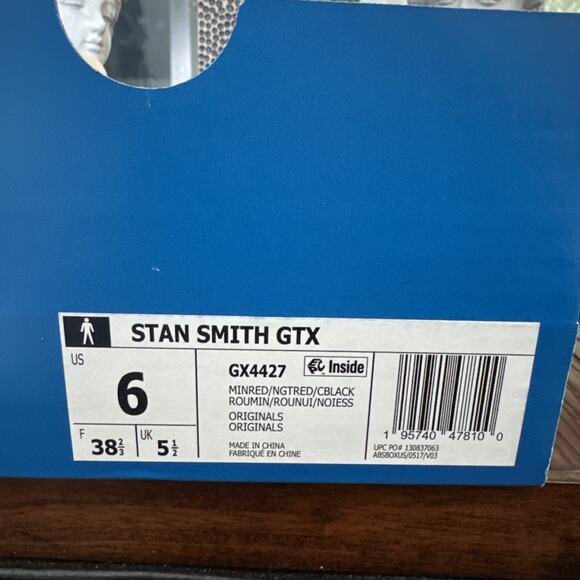 New Adidas Stan Smith Men Size 6 Gore Tex Mineral Red Women Sizs 7.5 Big Kids 6Y main image 5
